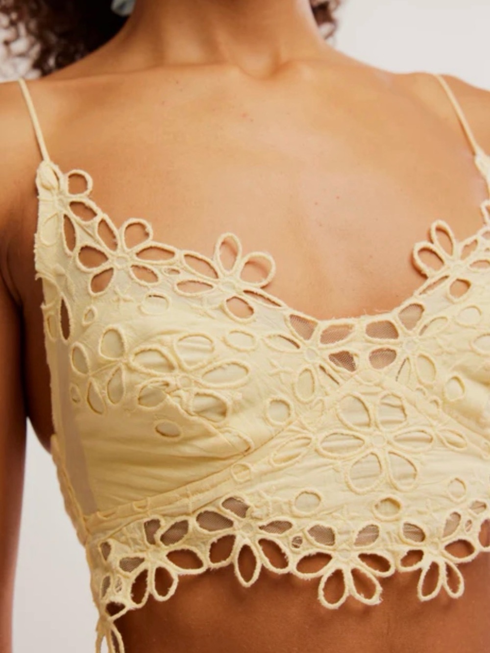Free People Intimately Asteria Bralette in Banana Cream Size XS NWT